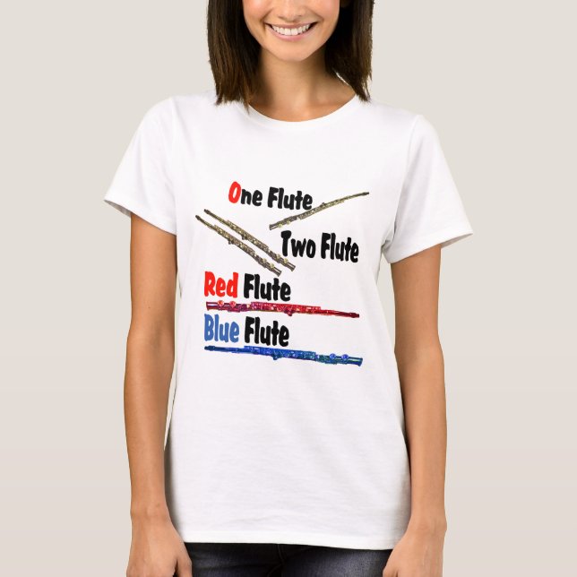 Red Flute Blue Flute T-Shirt (Front)