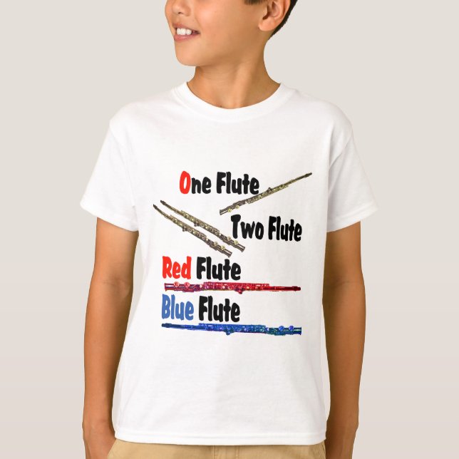 Red Flute Blue Flute T-Shirt (Front)