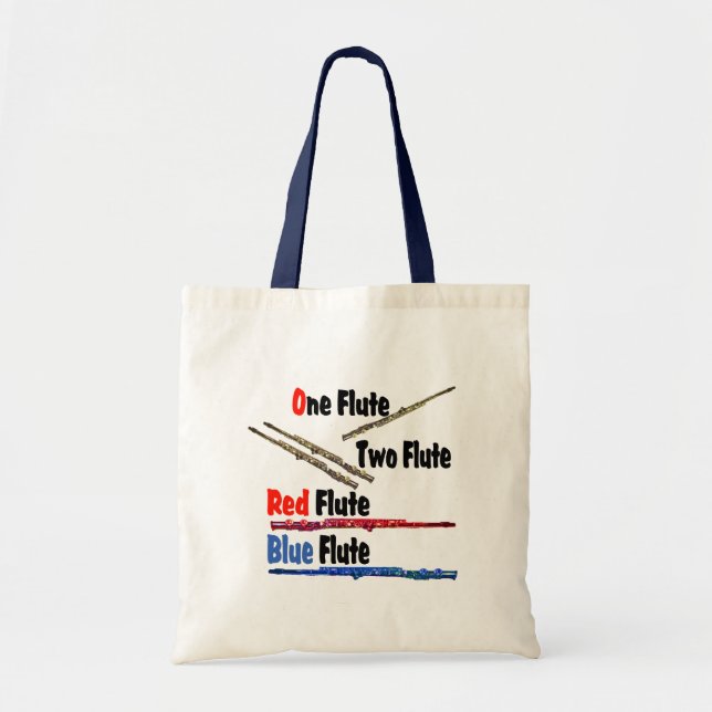 Red Flute Blue Flute Tote Bag (Front)