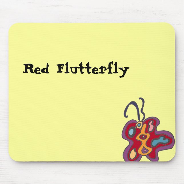Red Flutterfly Mousepad (Front)