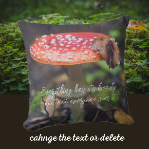 Red Fly Agaric Mushroom in the Forest Cushion