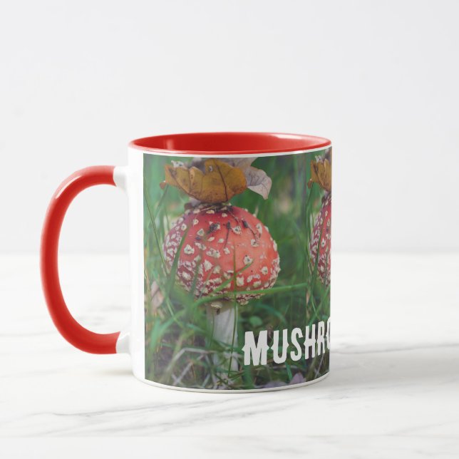 Red fly agaric mushroom mug (Left)