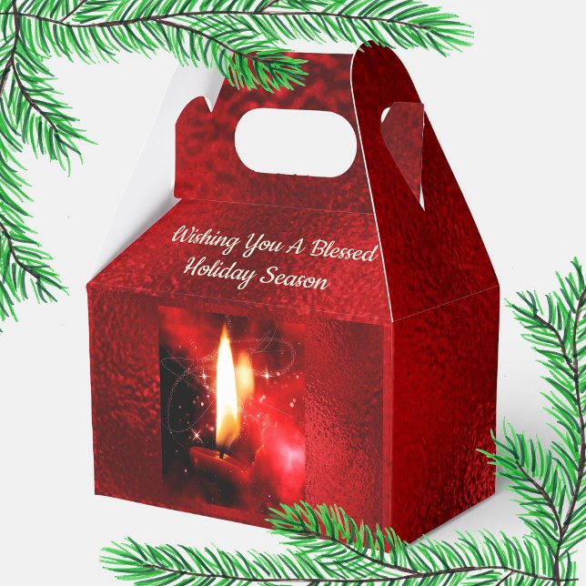 Red Foil & Candle'Blessed Holiday' Favour Box (Creator Uploaded)