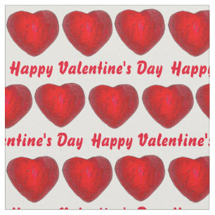 Red Foil Chocolate Heart Hearts Valentine's Day Fabric