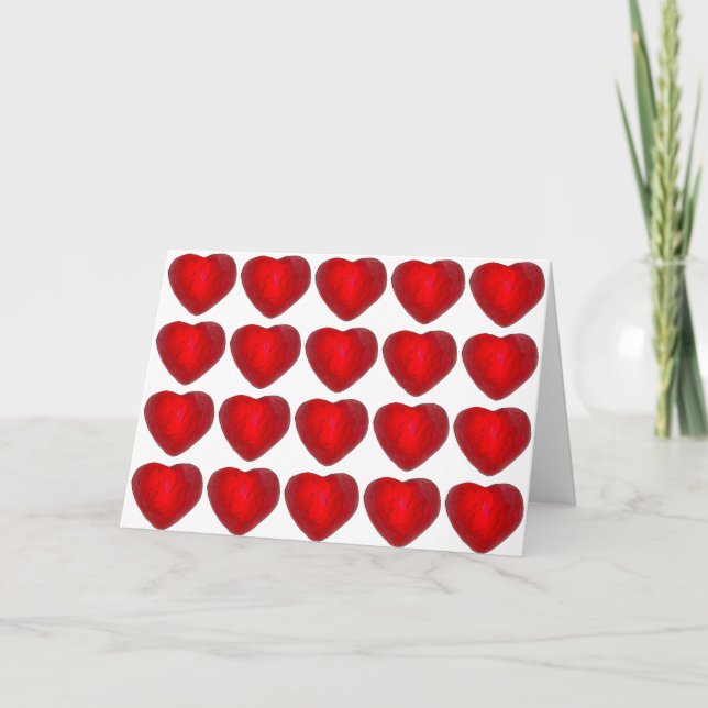 Red Foil Chocolate Hearts Valentine's Day Love Holiday Card (Front)
