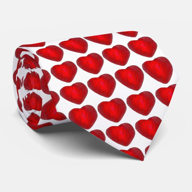 Red Foil-Wrapped Chocolate Hearts Valentine's Tie (Rolled)