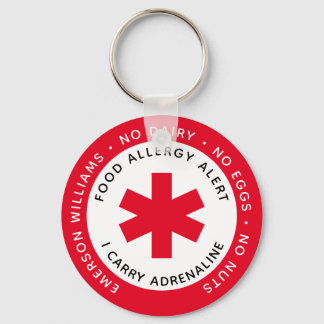 Red Food Allergy Alert Keychain