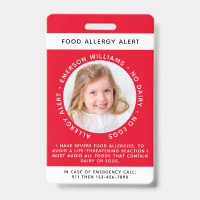 Red Food Allergy Alert Photo
