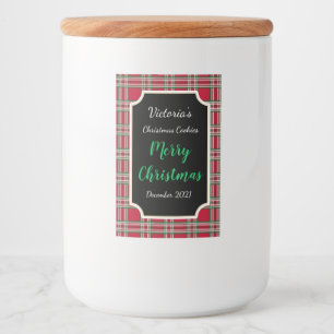 Red Food Jar Christmas Cookie Labels Gift Stickers