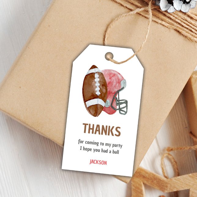 Red Football Birthday Gift Tags (Red Football Birthday Gift Tags)