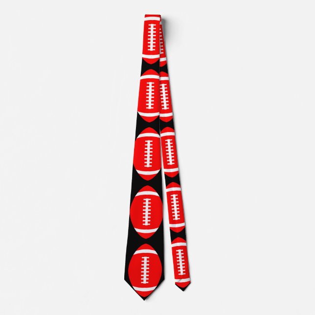 Red Football Coach or Player Formal Party or Event Tie (Front)