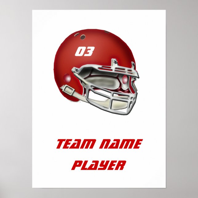 Red Football Helmet Poster (Front)