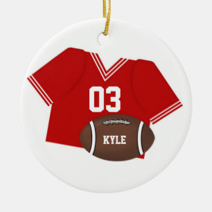 Red Football Jersey and Football Ornament