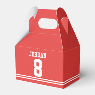 Red Football Jersey - Sports Theme Birthday Party Favour Box