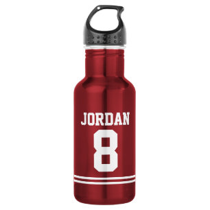 Red Football Jersey with Custom Name and Number 532 Ml Water Bottle
