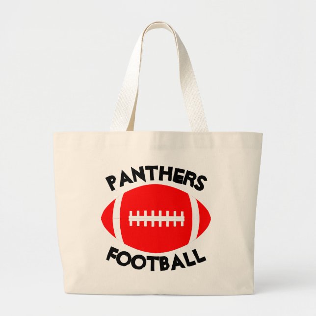 Red Football Mom Custom Team Name or Text Tote Bag (Front)