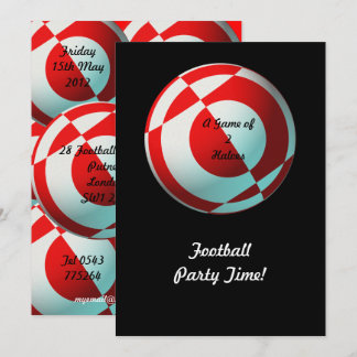 Red Football Party (add photo, change size) Invitation
