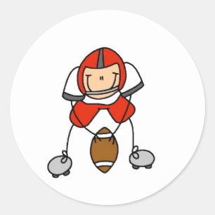 Red Football Player Sticker