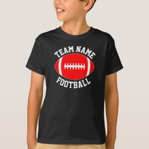 Red Football Team Name, Player and Number Sports T-Shirt