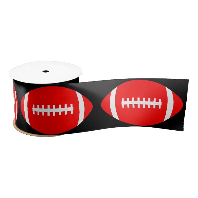 Red Football Team Players and Coaches Sports Party Satin Ribbon (Spool)