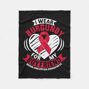 Red For Boyfriend Brain Aneurysm Awareness Graphic Fleece Blanket
