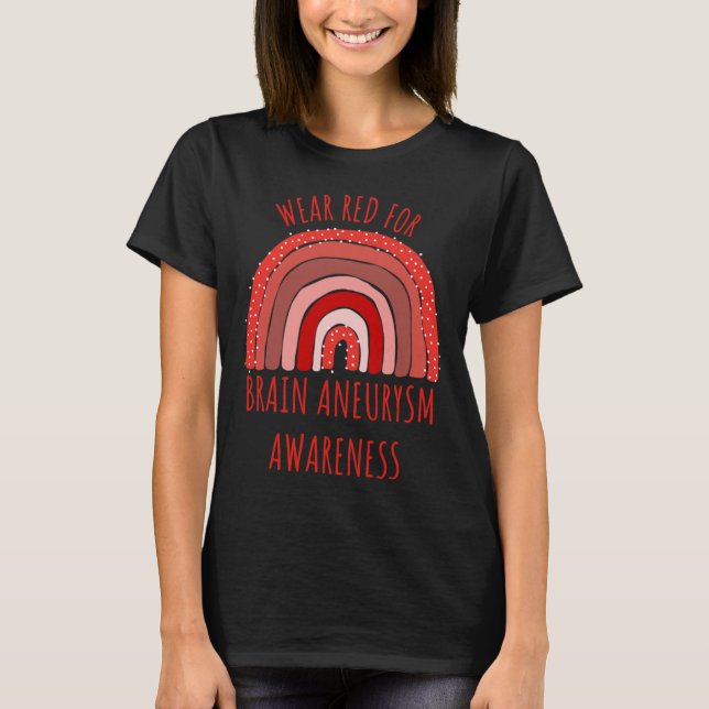 Red For Brain Aneurysm Awareness Brain Aneurysm  T-Shirt (Front)