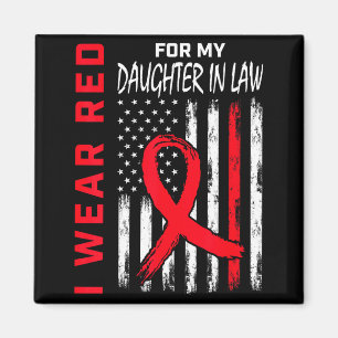 Red For My Daughter In Law Heart Disease Awareness Magnet