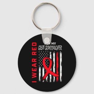 Red For My Great Granddaughter Heart Disease Aware Key Ring