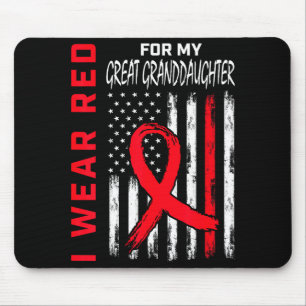 Red For My Great Granddaughter Heart Disease Aware Mouse Mat