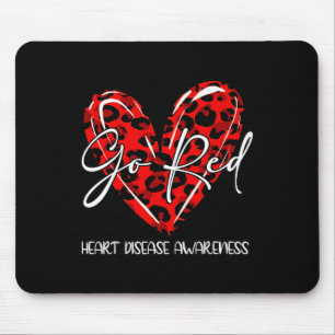 Red For Womens Heart Disease Awareness Month Leopa Mouse Mat