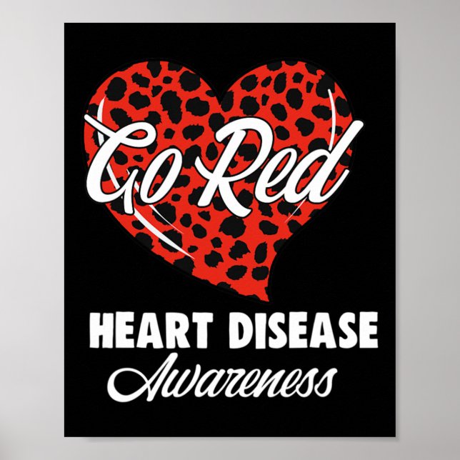 Red For Womens Heart Disease Awareness Month Leopa Poster (Front)