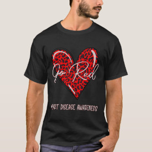 Red For Womens Heart Disease Awareness Month Leopa T-Shirt