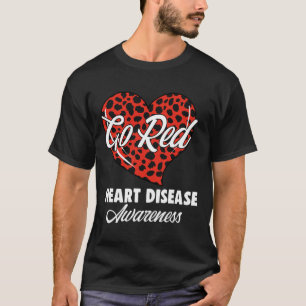 Red For Womens Heart Disease Awareness Month Leopa T-Shirt