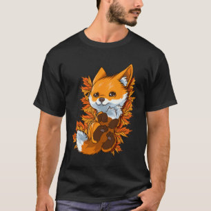 Red Forest Fox Byby Fall Hello Autumn Fun  T-Shirt