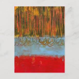 Red Forest Postcard - Fine Art Painting