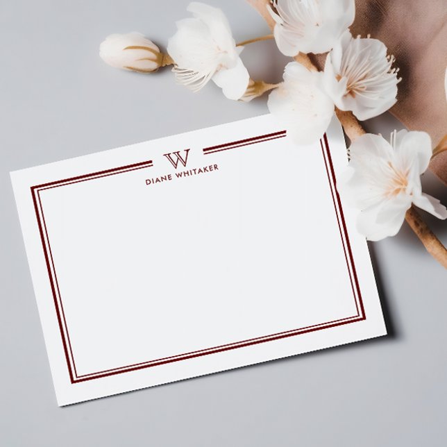 RED Formal Classic Family Monogram Double Frame Card (Creator Uploaded)