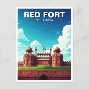 Red Fort Dehli India Travel Souvenir Postcard