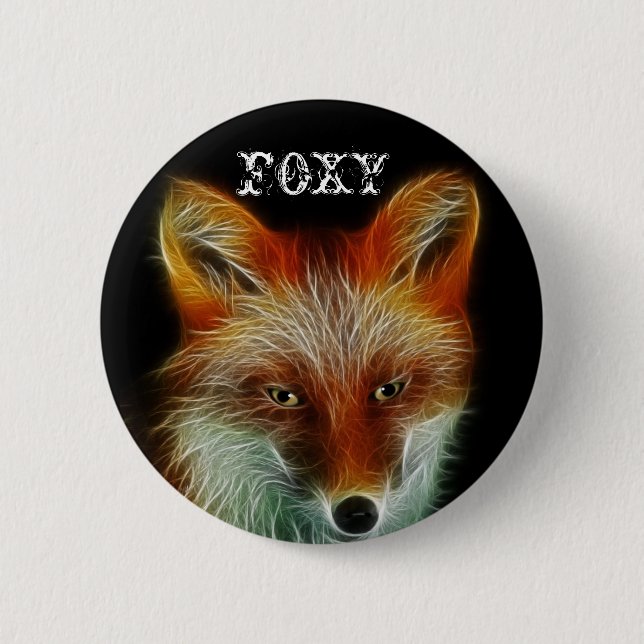 Red Fox 6 Cm Round Badge (Front)