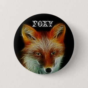 Red Fox 6 Cm Round Badge