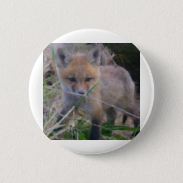 RED FOX 6 CM ROUND BADGE (Front)