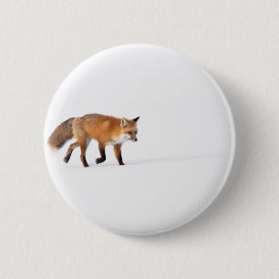 Red Fox 6 Cm Round Badge