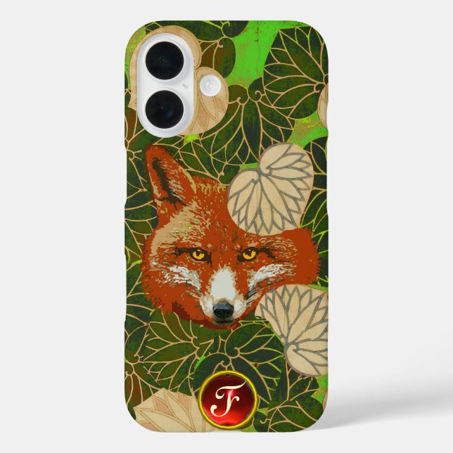 RED FOX AMONG GREEN LEAVES AND FOLIAGE Monogram Case-Mate iPhone Case (Back)