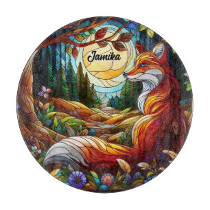  Red Fox and Sun and Forest Cutting Board