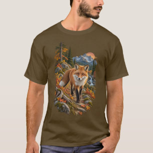 Red Fox Autumn Mountain Wilderness T-Shirt