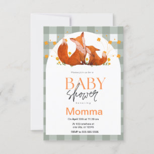 Red Fox Baby Shower Invitation