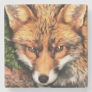 Red Fox Beautiful Wildlife Art Stone Coaster