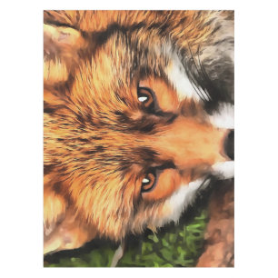 Red Fox Beautiful Wildlife Art Tablecloth