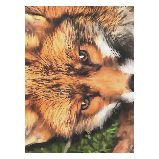 Red Fox Beautiful Wildlife Art Tablecloth (Front)