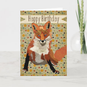 Red Fox Birthday Card