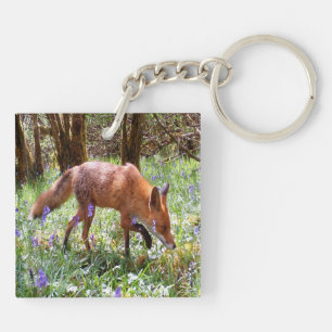 Red Fox Bluebells Woodland Wildlife Animal Gift   Key Ring